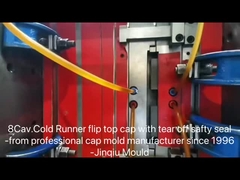 8-fach-Form mit Heißkanal für Kunststoffkappe mit manipulationssicherem Klappverschluss für Ölflasche